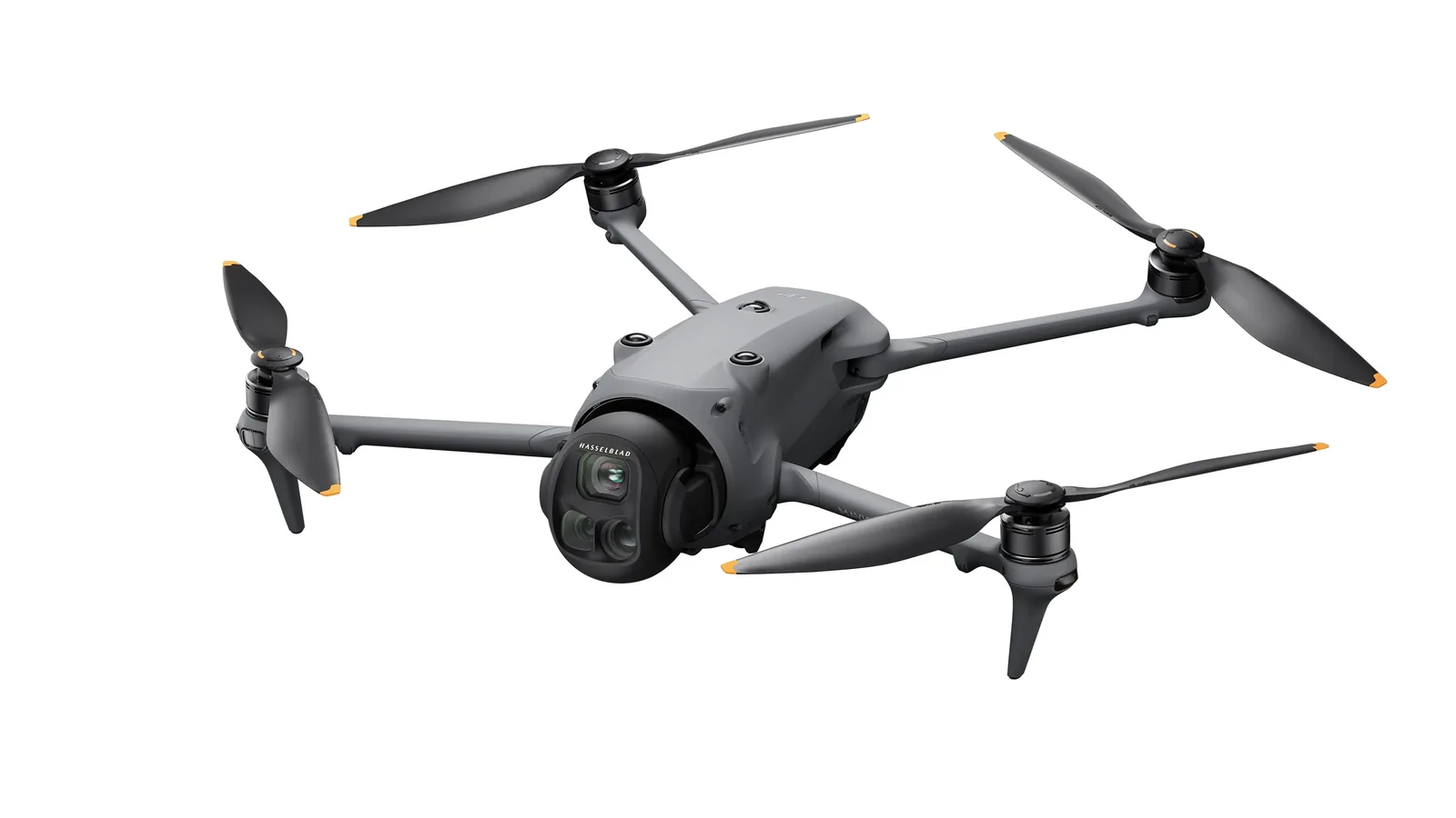 Mavic 4 Pro, three-quarter front view, arms unfolded